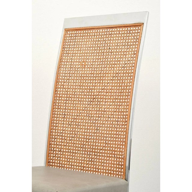 1970s Chrome & Cane Back Dining Chairs by Milo Baughman - Set of 6 For Sale - Image 5 of 6
