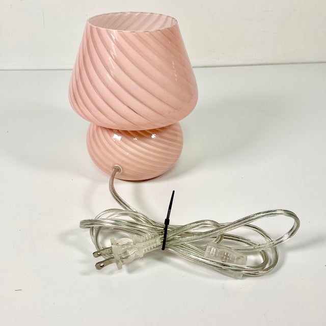 Vintage Boho Chic Hollywood Regency Murano Style Mushroom Table Lamp. For Sale - Image 13 of 15