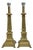Large Neo-Classical Column Lamps in Gold Toned Metal, 1950s, Set of 2 For Sale