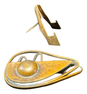 Surrealist Brooch in Patinated Bronze with Its Original Base by Francisco Rebajes, 1950s