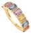 2.03 Carat Rainbow Sapphire & Diamond 14k Gold Band Ring Size 5.5 For Sale