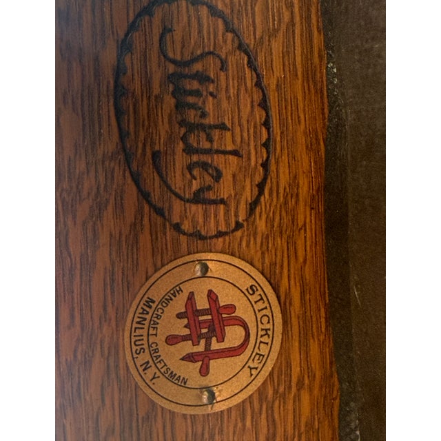 1990s Stickley Craftsman Mission Oak Prairie Settle For Sale - Image 10 of 10