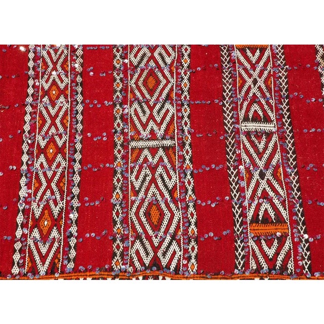 Mid 20th Century Moroccan Tribal Wedding Rug With Sequins North Africa For Sale - Image 5 of 9