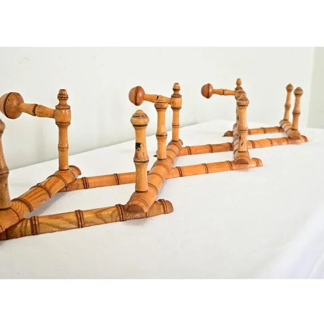 French 19th Century Faux Bamboo Coat & Hat Wall Hooks For Sale - Image 12 of 12