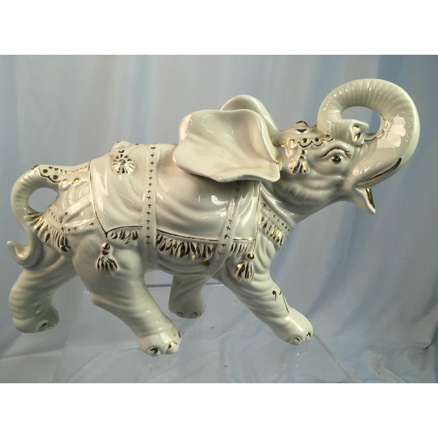 1960s Vintage Ceramic Elephant Figurine Chairish