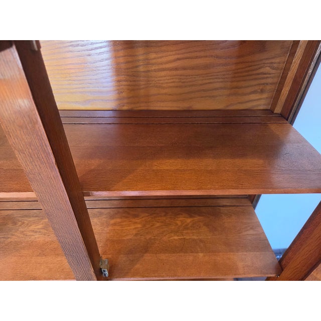 Wood Antique Mission Arts & Crafts Bookcase For Sale - Image 7 of 11