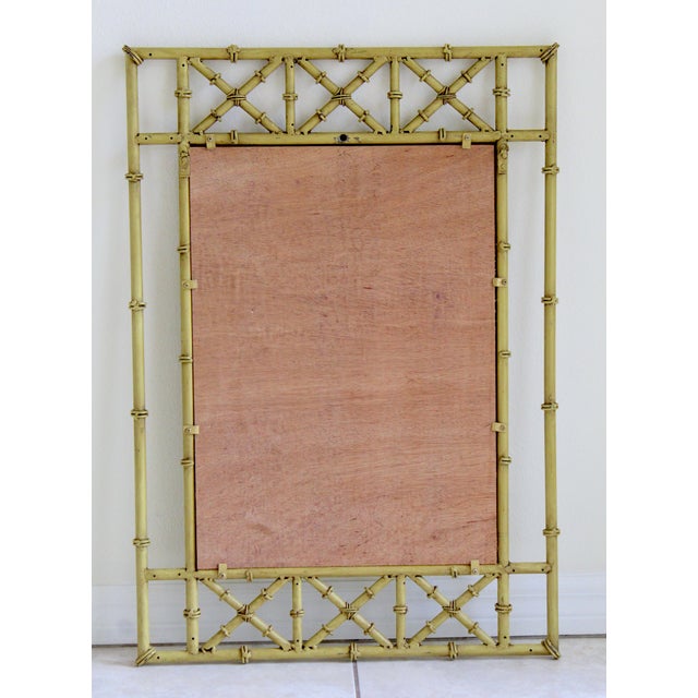 Vintage Hollywood Regency Faux Bamboo Console Table & Mirror Set Demilune Palm Beach Regency 1970s For Sale - Image 18 of 18