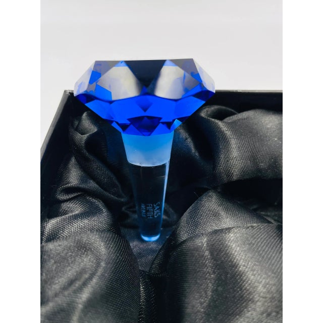 Late 20th Century Saks Fifth Avenue Crystal "Gem" Bottle Stoppers Original Gift Box- Set of 2 For Sale In Los Angeles - Image 6 of 12