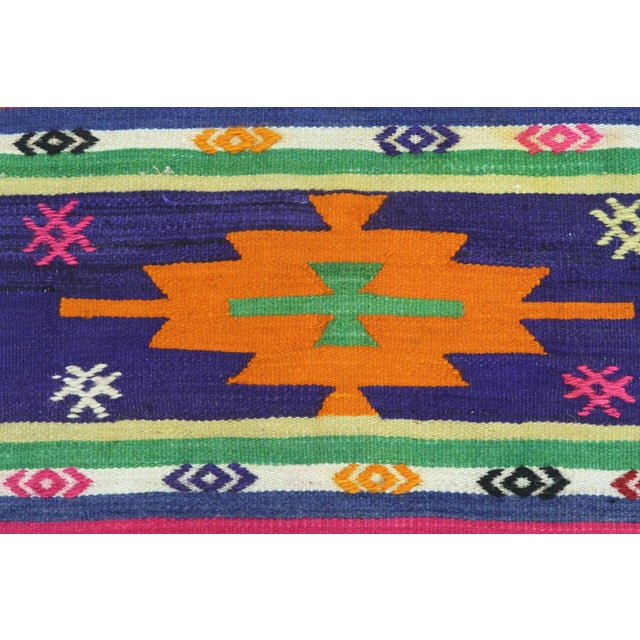 1980s Colorful Milet Nomad's Kilim Runner Rug For Sale - Image 11 of 13