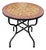 32" Handcrafted Honey and Burgundy Rafraf Moroccan Mosaic Table For Sale