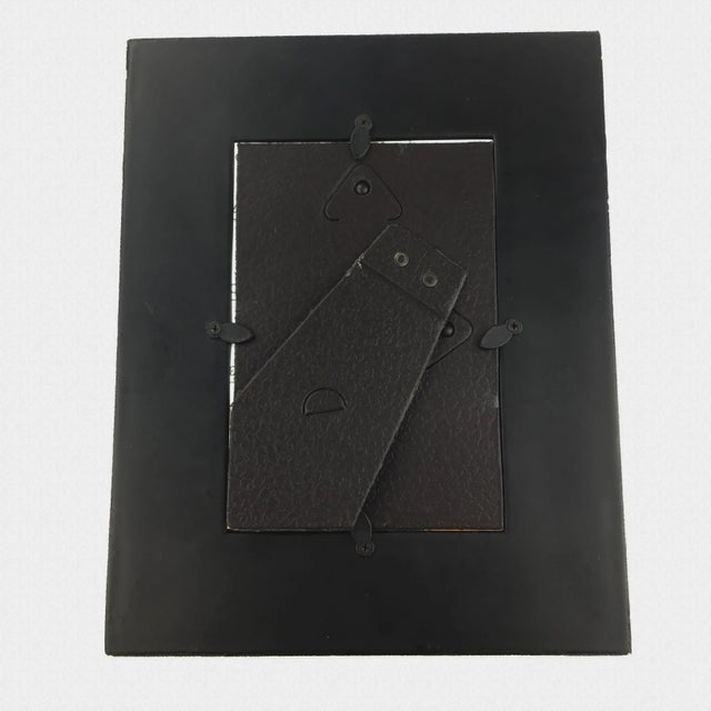 Silver Heavy Silver Tone Carved Abstract Photo Frame With Stand For Sale - Image 8 of 9