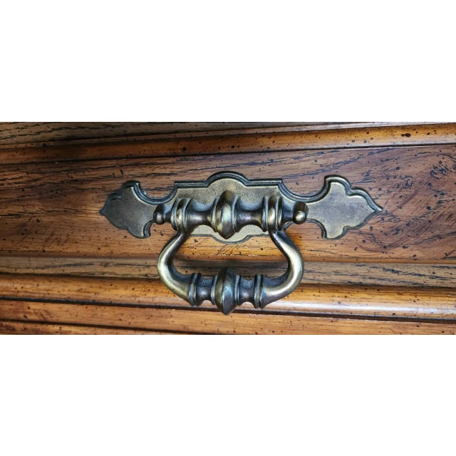 1970s Stanley Furniture Spanish Mediterranean Carved Oak Dresser Set - A Pair For Sale - Image 9 of 13