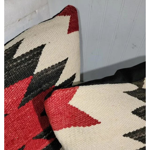 Rustic Vintage Hand Made Woven Pillows-Pair For Sale - Image 3 of 6