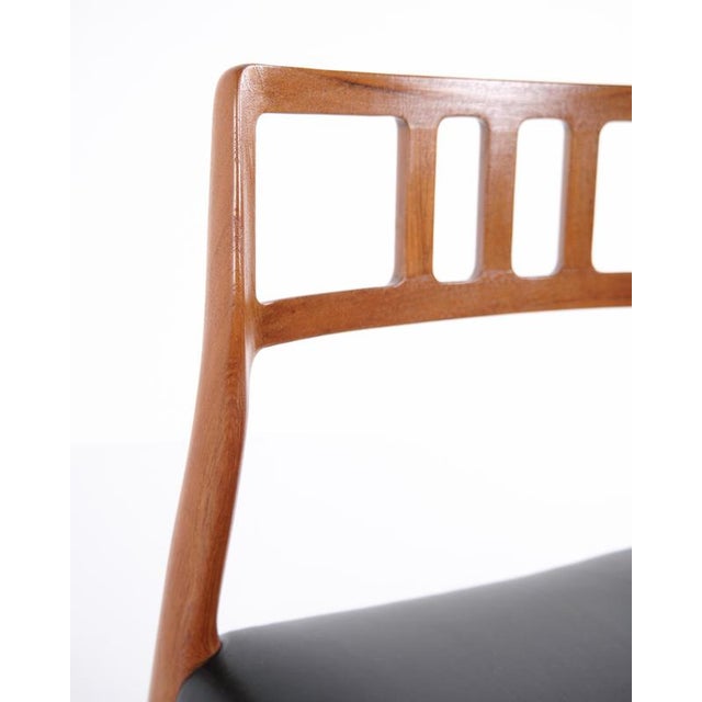 Model 79 Dining or Entrance Chair in Teak and Black Leather by Niels Otto Møller, 1960s For Sale - Image 9 of 11