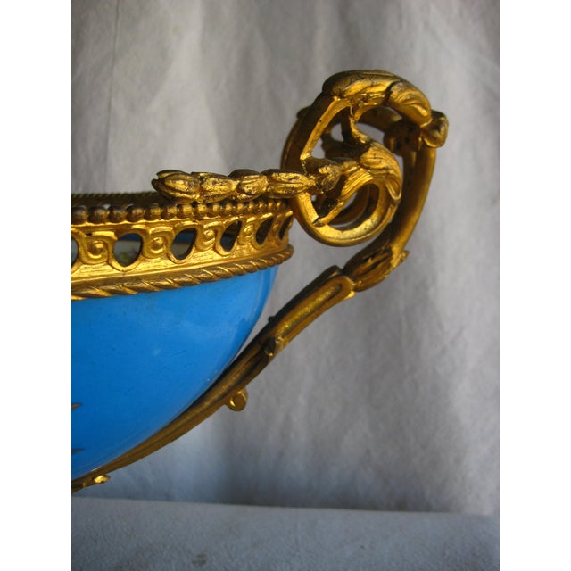 Mid 19th Century Sevres Style Napoleon III Bronze Mounted Center Piece For Sale - Image 13 of 17