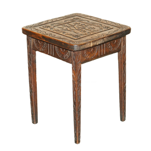 Hand Carved Side Table, 1919