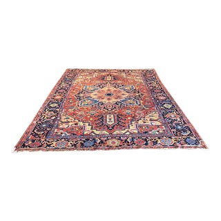 1910s Antique 8' X 10' Persian Heriz Rug For Sale