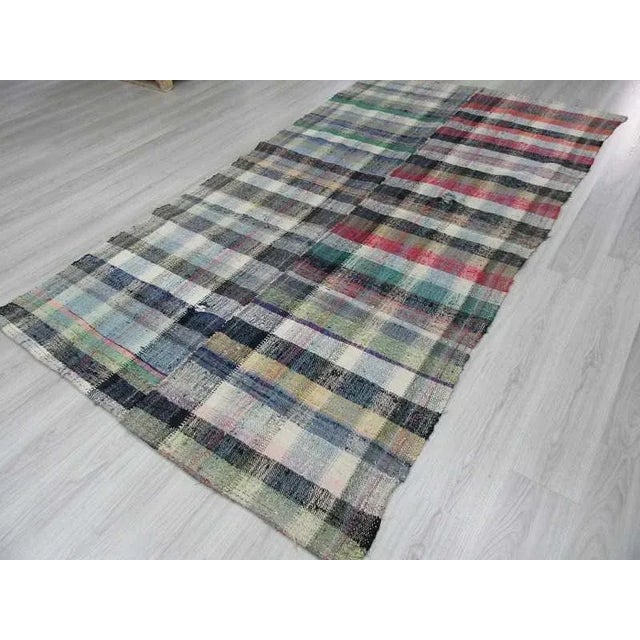 1960s Vintage Colorful Turkish Rag Rug - 5′9″ × 10′11″ For Sale - Image 5 of 6