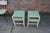 An unusual and attractive pair of stools the base and a single drawer. Original paint is green and white