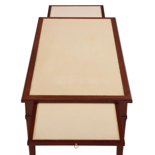 1940s Leather Top Mahogany Writing Desk in the Manner of Jean-Michel Frank, C. 1940 For Sale - Image 5 of 7