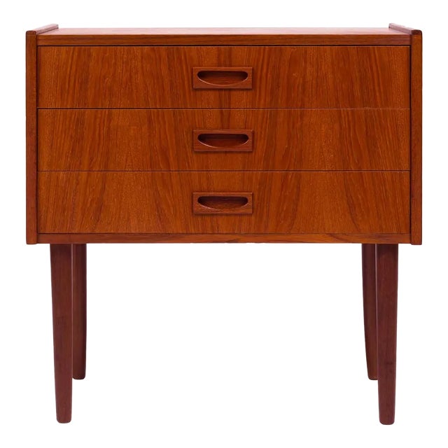 Danish Mid-Century Teak Three Drawer Chest 1960s For Sale