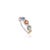 1.62 Ct Multi Sapphire & Diamond Colorful Rainbow Wedding Band Size 6.5 in 14k Gold For Sale - Image 4 of 15