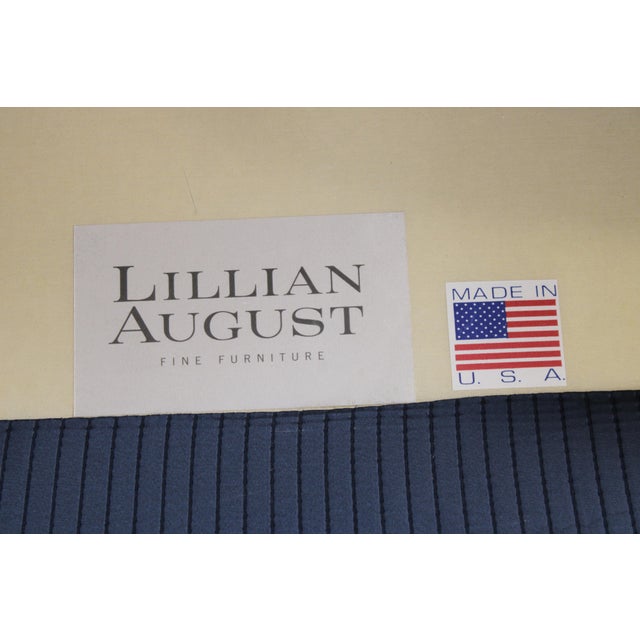 Pair Lillian August Blue Upholstered Club Chairs For Sale - Image 16 of 16