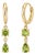 Green Peridot Teardrop Huggie Earrings | Two Stone Drop Earrings | August Birthday Earrings - A Pair For Sale