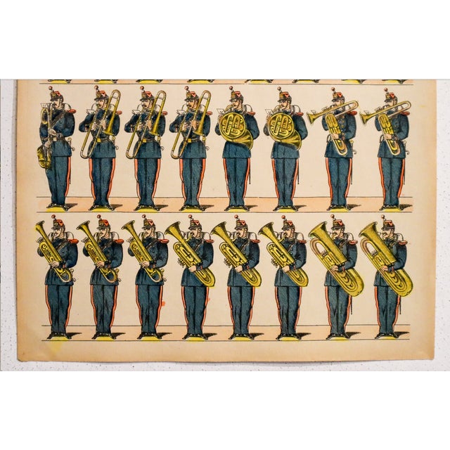 Illustration 1880s - 1890s French Military Print - Imagerie d'Épinal #120 - Musique Du Génie For Sale - Image 3 of 3