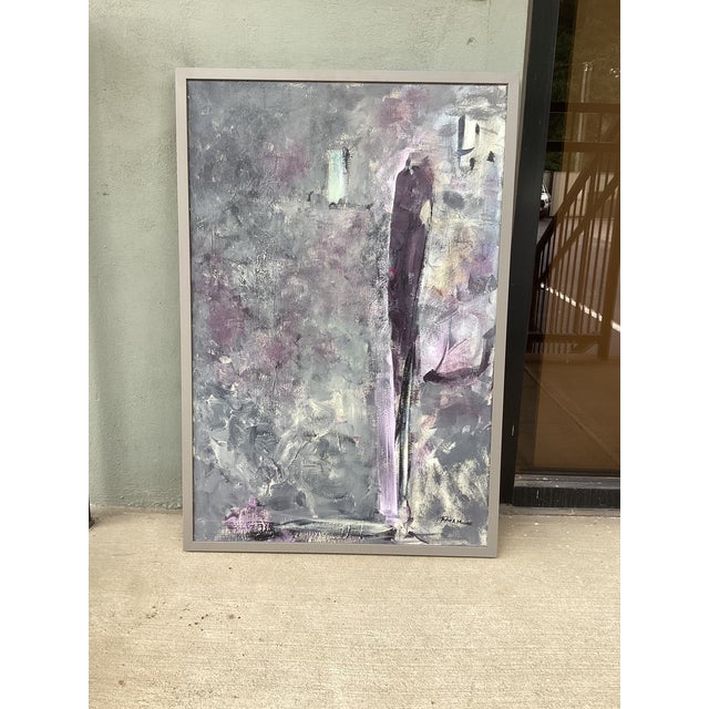 A captivating contemporary oil painting by American artist Taylor A. Moore, titled "Study of a Silhouette in Aubergine."...