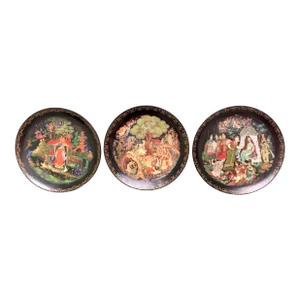 Vintage Tianex Fairytale Themed Decorative Plates- Set of 3
