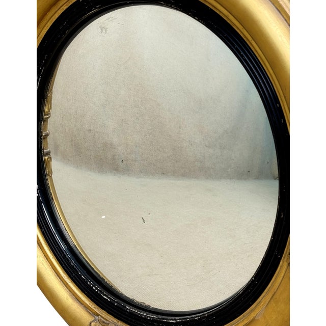 Wood Small Circular Convex Giltwood Mirror, 1840 For Sale - Image 7 of 10