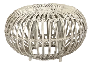 Mid-Century Italian Rattan Bamboo Margherita Stool or Ottoman attributed to Franco Albini, 1950s