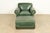 1980s Century Furniture Art Deco Studded Leather Lounge Chair With Ottoman For Sale - Image 5 of 12