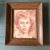 1950s Original Vintage Sepia Conte Drawing Female Portrait Modernist Worm Wood Frame 1950’s For Sale - Image 5 of 5