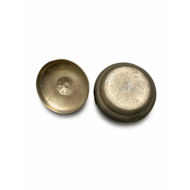 Art Deco MT Metal Alloy Circular Box by Just Andersen for Gab, 1930s For Sale - Image 6 of 7
