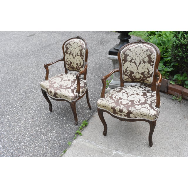 Pair of Louis XV Fruitwood Armchairs of the 18th Century For Sale - Image 17 of 17