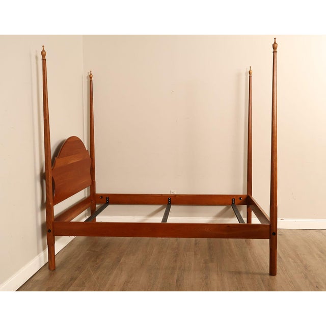 Custom Quality Solid Cherry Queen Size Poster Bed For Sale - Image 13 of 18