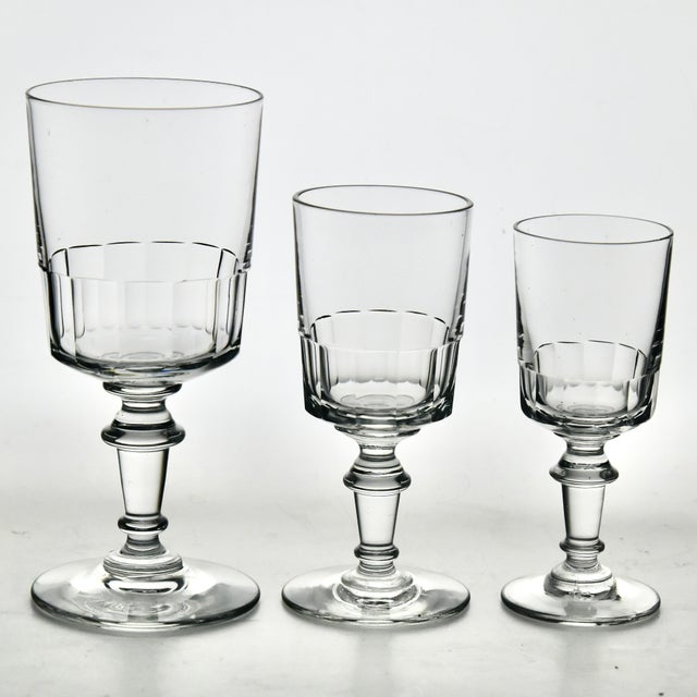 French Country Late 19th Century French Cut Glass Stemware, Set of 15 For Sale - Image 3 of 6