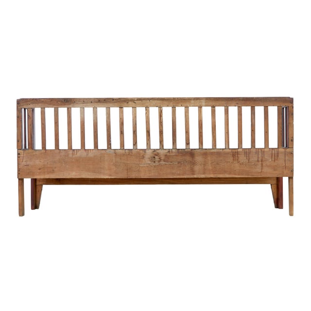 Gustavian (Swedish) Swedish Rustic Hand-Painted Pine Bench, 1860 For Sale - Image 3 of 9