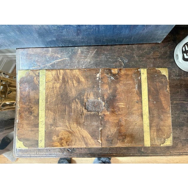 1860s Antique Burl Wood Lap Desk or Writing Slope For Sale - Image 9 of 9