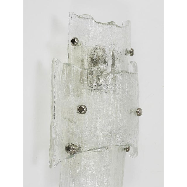 Mid-Century Frosted Ice Glass Sconces by J. T. Kalmar for Kalmar, 1960s For Sale - Image 18 of 18