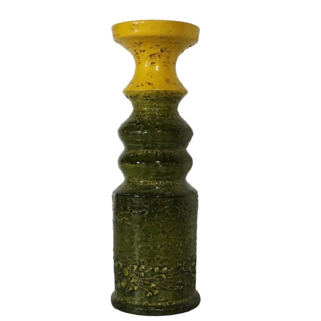 Stylish Italian art pottery, marked Rosenthal- Netter 61/6 Italy. The candle stick is in very good, original, clean and...