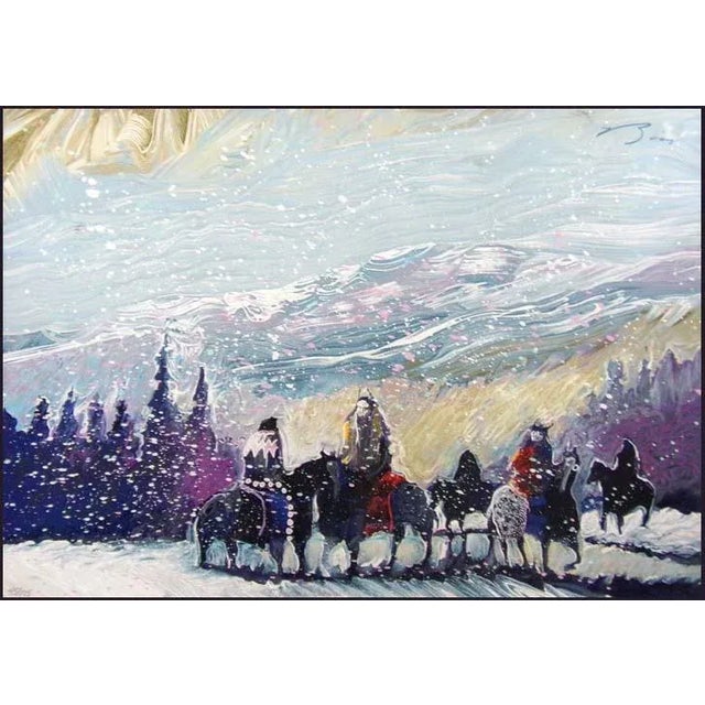 Earl Biss "Mountain Crows" Limited Edition Serigraph Framed on Paper Hand Signed For Sale - Image 4 of 5