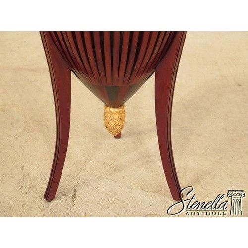 Age: Approx. 5 Years Old Details: Solid Mahogany Brass Bucket Insert Regency Styling Gold Carved Finial Base Model...