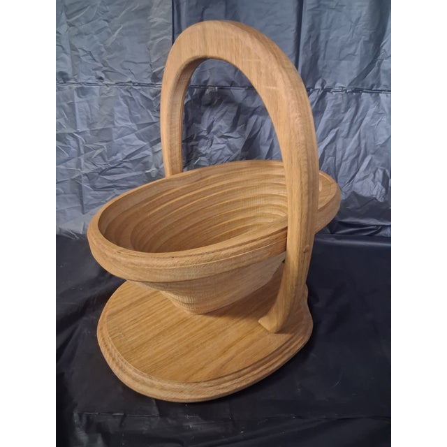 Vintage Solid Oak Collapsible Basket For Sale In Detroit - Image 6 of 11