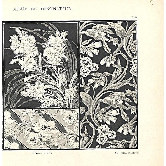 Art Nouveau 1900 Antique French Art Nouveau Floral Design Lithograph by Maurice Dufrene For Sale - Image 3 of 4