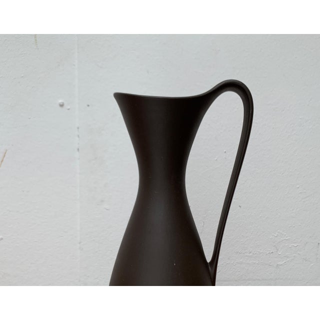 Mid-Century German Minimalist Pottery Carafe Vase from Wormser Terra-Sigillata, 1960s, in Very Good conditions. Designed...