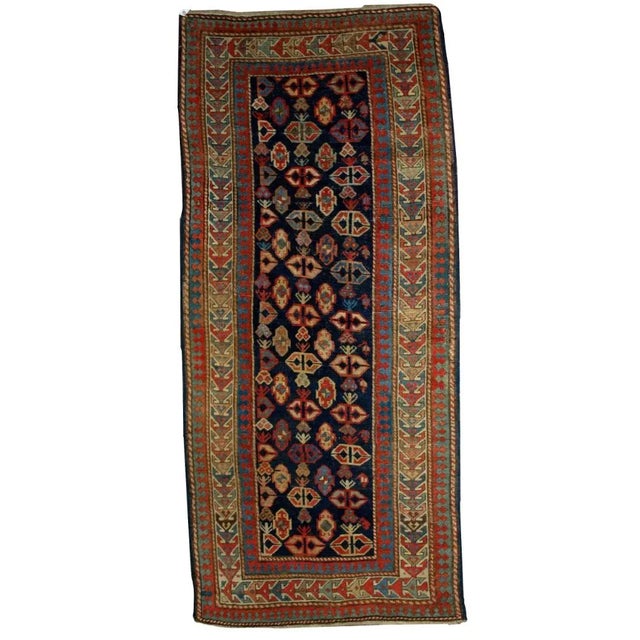 1880s Handmade Antique Caucasian Gendje Rug For Sale - Image 4 of 4