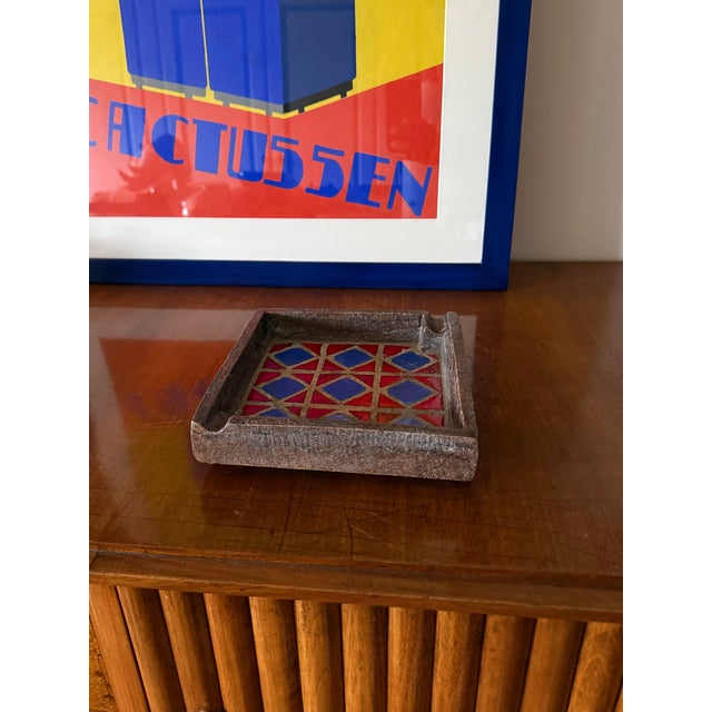 Red Mid-Century Space Age Ceramic Ashtray, Aldo Londi Bitossi Italy 1970s For Sale - Image 8 of 16